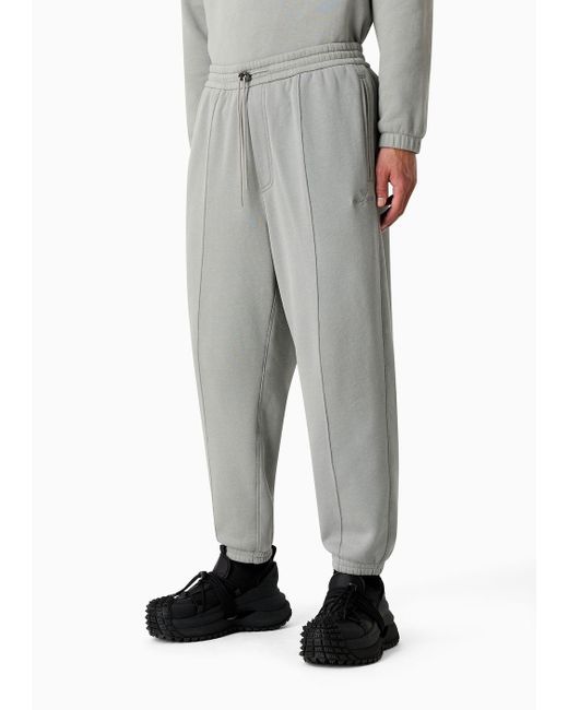 Emporio Armani Gray Soft-touch Jersey Joggers With Ribbing for men