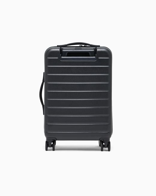 Emporio Armani Black Abs Carry-On Case With Saffiano Detail And Eagle Plate for men