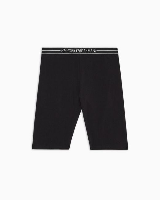 Short Cycliste En Coton Biologique Avec Bande Logo Asv Emporio Armani en coloris Blue