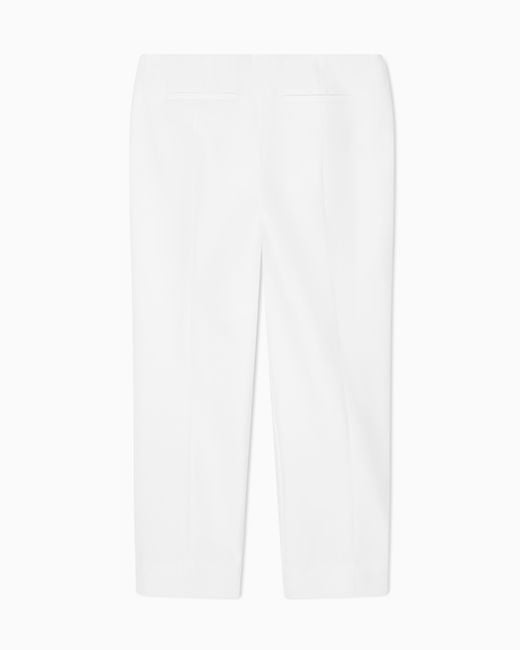 Emporio Armani White High-Waisted Trousers