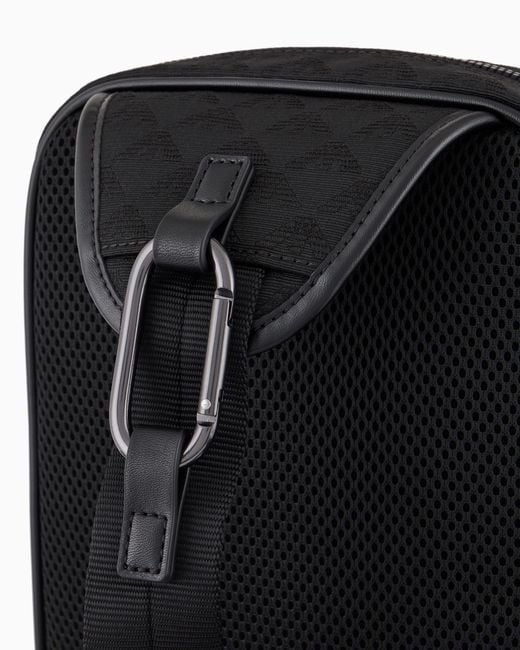 Emporio Armani Black One Shoulder Backpack for men