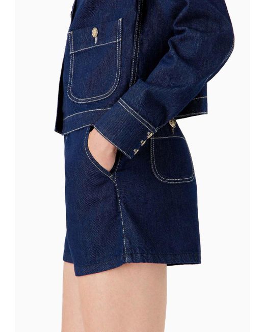 Emporio Armani Blue Rinse Comfort Denim Shorts
