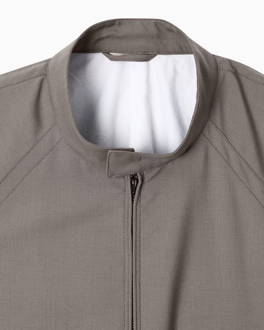 Emporio Armani Gray Zip-Up Blouson for men