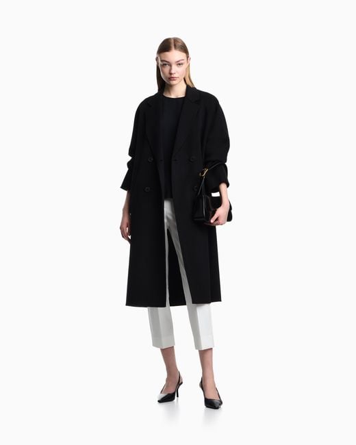 Emporio Armani Black Envers Satin Blouse With 3/4 Sleeves And Zip Essential