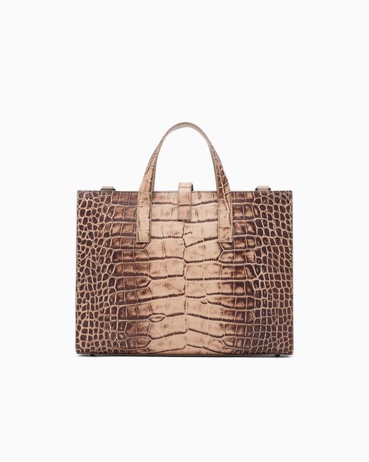 Bolso Modelo Business De Piel Con Estampado De Cocodrilo Emporio Armani de hombre de color Natural