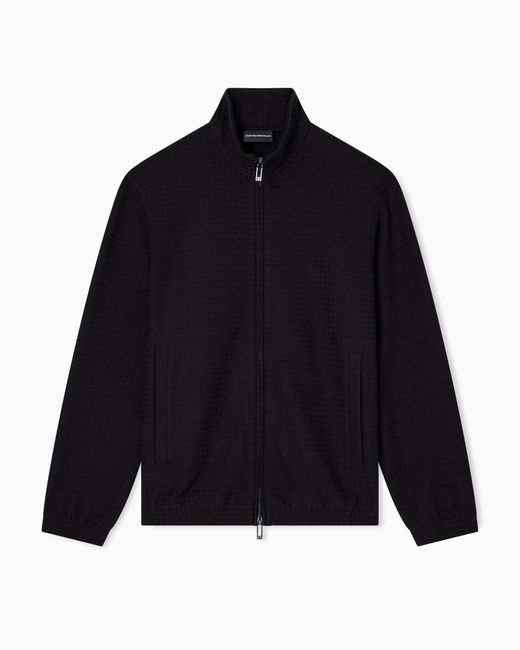 Emporio Armani Asv Jersey-Sweatshirt Mit Durchgehendem Reißverschluss, Gefertigt Aus Einer Lyocell-Mischung in Black für Herren