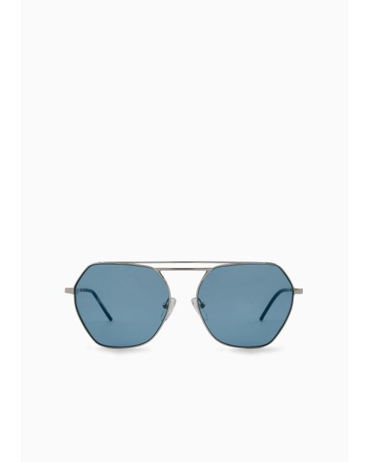 Emporio Armani Blue Irregular-shaped Sunglasses