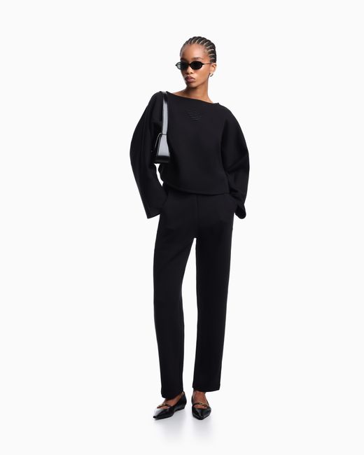 Emporio Armani Black Double-Jersey Trousers