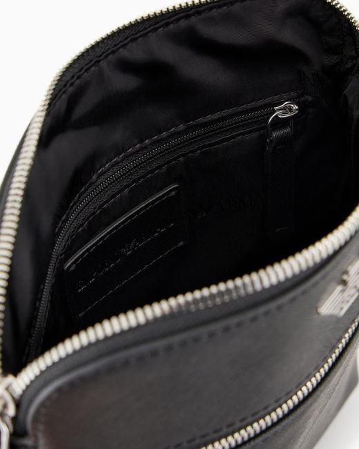 Emporio Armani Black Regenerated Shoulder Bag Essential for men