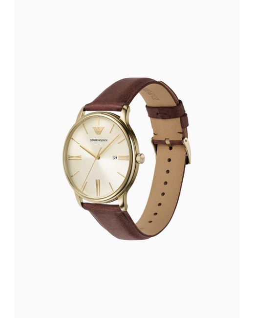Emporio Armani Uhrenlederarmbänder in White für Herren