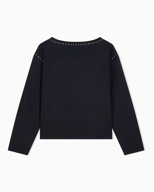 Emporio Armani Blue Punto Milano Sweater