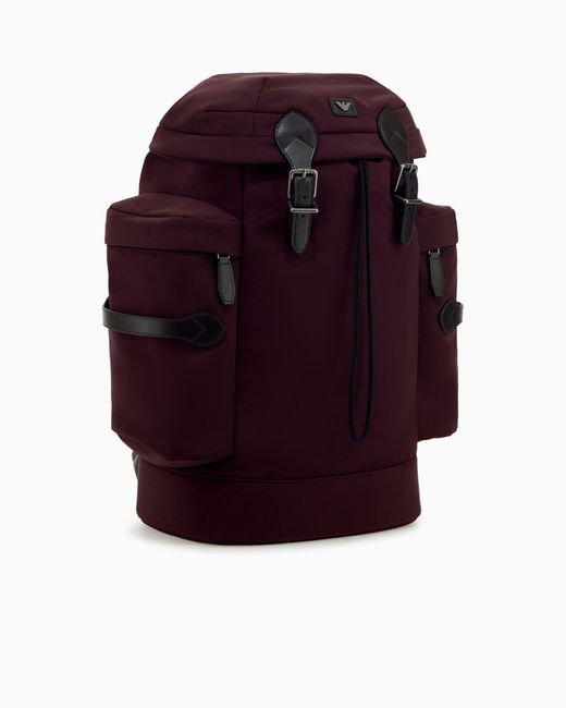 Emporio Armani Purple Backpack With Side Pockets And A Top Flap With Metal Buckles for men