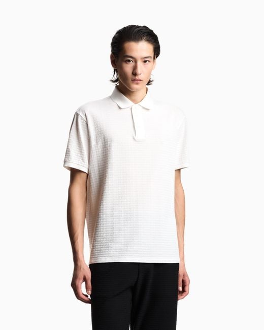 Emporio Armani White Jersey Polo for men