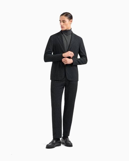 Pantalones Chinos De Tejido Sirsaca Emporio Armani de hombre de color Blue