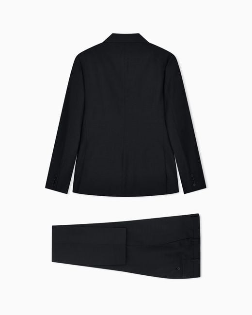 Emporio Armani Black Single-Breasted, Regular-Fit Suit for men