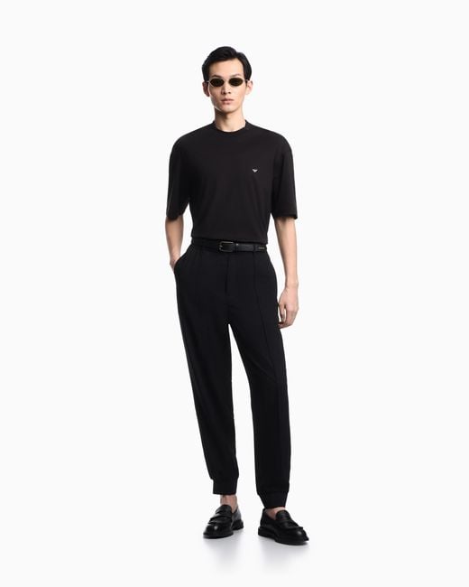 Emporio Armani Black Logo-Print T-Shirt for men