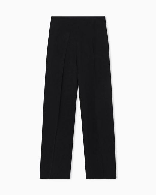 Emporio Armani Black Palazzo Trousers Essential