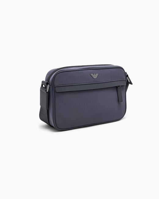 Emporio Armani Blue Crossbody Bag With A Front Zip Pocket And Adjustable Strap for men