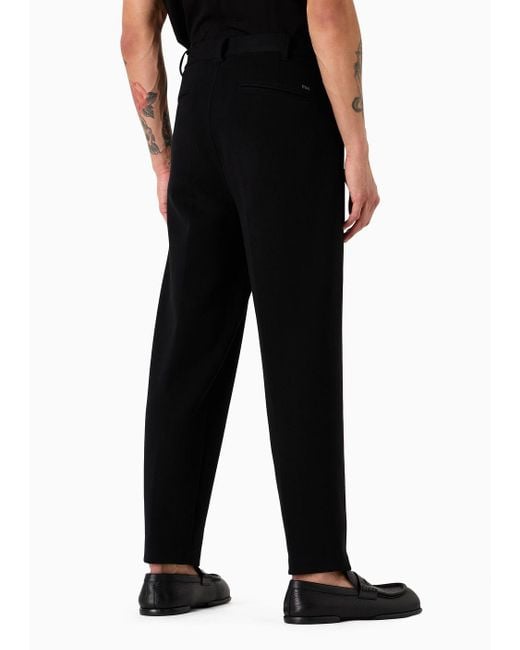 Pantalon En Jersey Molleton Piqué Emporio Armani pour homme en coloris Black