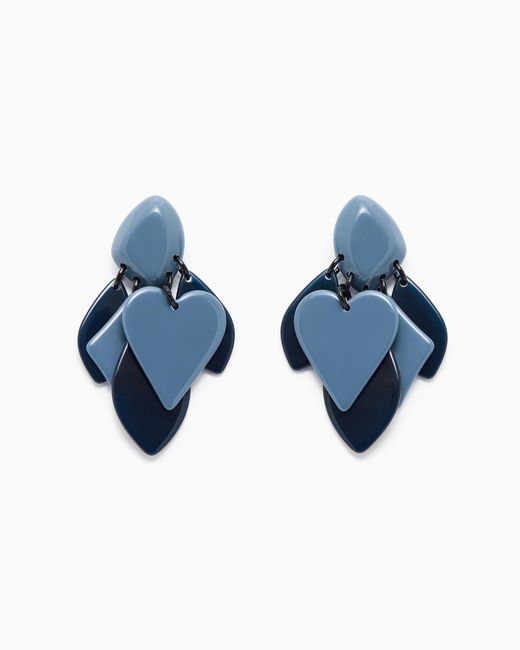 Orecchini Con Pendenti Jeu De Cartes di Emporio Armani in Blue