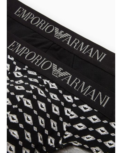 Emporio Armani 2er-pack Slips Im Mustermix in Black für Herren