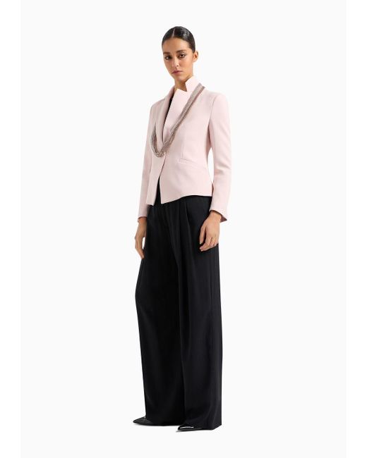 Emporio Armani Pink Cady Crêpe Jacket With Lapels