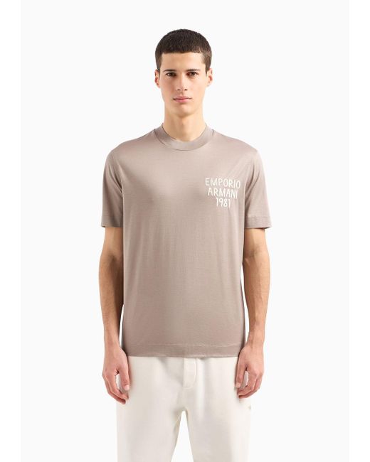 Emporio Armani Pink Asv Lyocell-blend Jersey T-shirt With Logo Embroidery for men