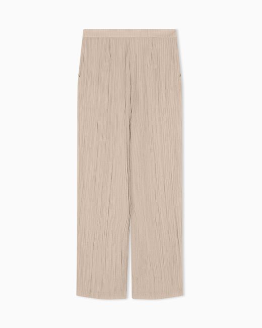 Emporio Armani Natural Sparkling, Pleated Crepon Trousers
