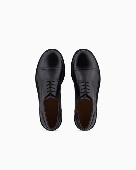 Emporio Armani White Icon Leather Brogues