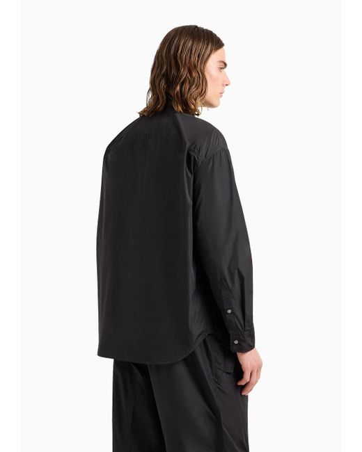 Emporio Armani Black Water-repellent, Lightweight Nylon Shirt Jacket for men