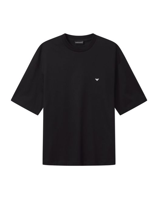 Emporio Armani Black Logo-Print T-Shirt for men