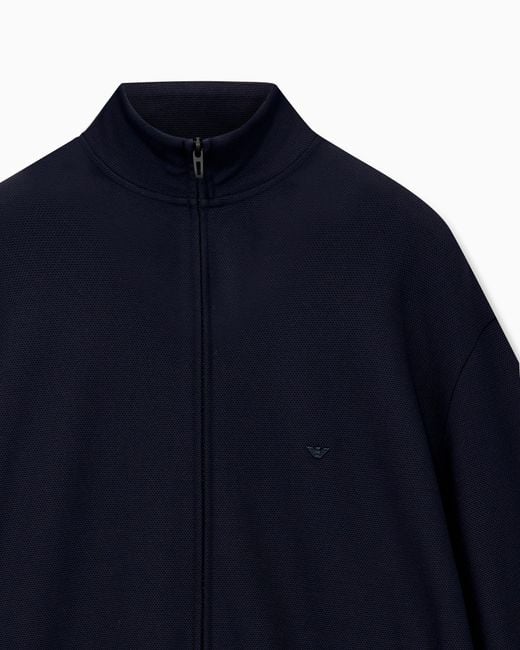 Emporio Armani Blue Full-Zip Sweatshirt for men