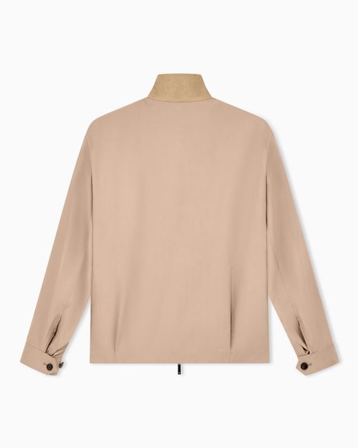 Emporio Armani Natural Blouson Jacket With High Collar And Angled Flap Pockets for men