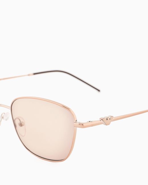Emporio Armani White Irregular-Shaped Sunglasses