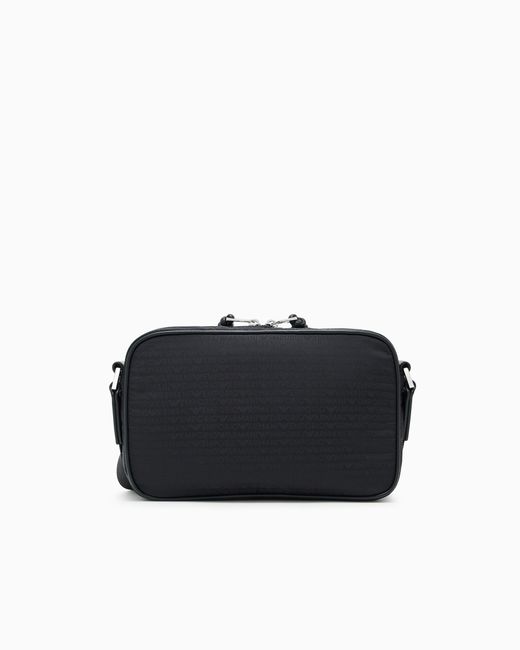 Emporio Armani Black Nylon Camera Case With Monogram Lettering for men