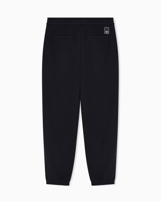 Emporio Armani Blue Travel Essential Canneté Jersey Joggers for men