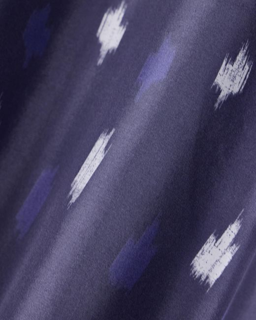 Emporio Armani Blue Silk Shantung Top With Carpet Print