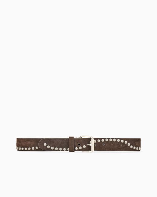 Emporio Armani White Tongue Belt for men