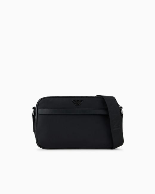Emporio Armani Black Asv Recycled Nylon Shoulder Bag for men