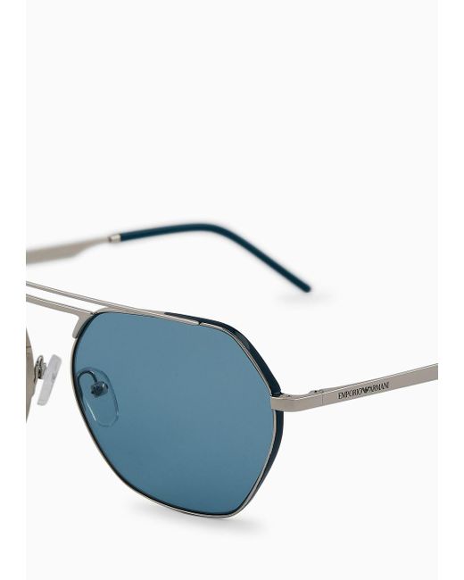 Emporio Armani Blue Irregular-shaped Sunglasses