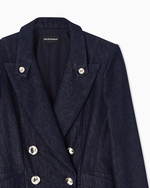 Emporio Armani Blue Double-Breasted Blazer