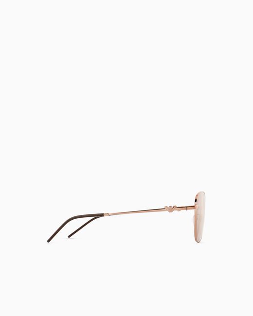 Emporio Armani White Irregular-Shaped Sunglasses
