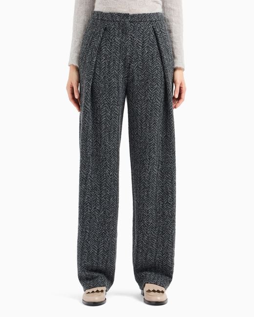 Emporio Armani Gray Trousers With Pleats