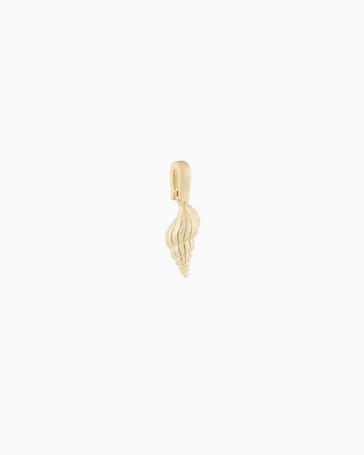 Emporio Armani White Shell-Shaped Brass Charm