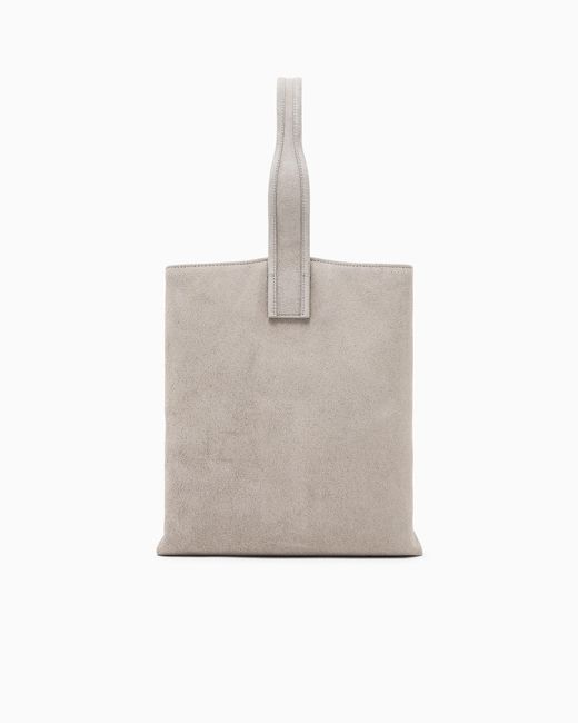Emporio Armani Natural Suede Shoulder Bag With An Adjustable Strap And Metal Studs