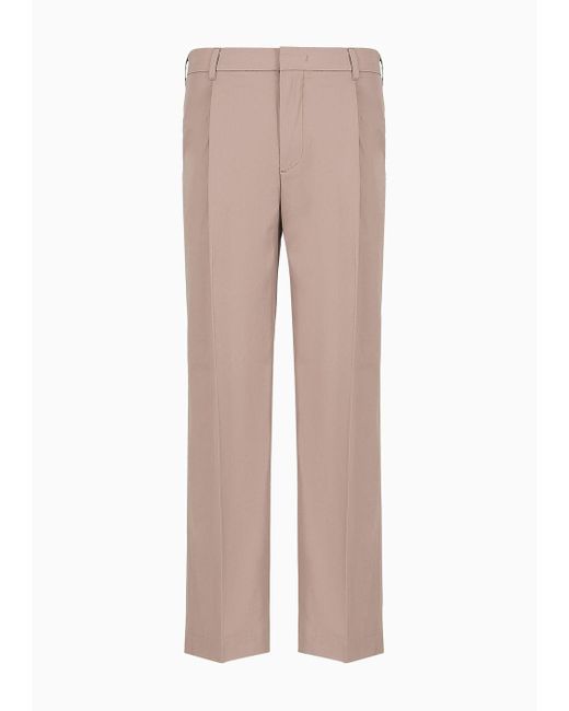 Emporio Armani Natural Twill Chinos With Darts And A Pleat for men