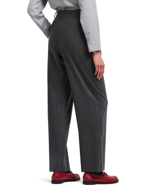 Pantalones Con Pinzas De Franela De Lana Icon Emporio Armani de color Gray