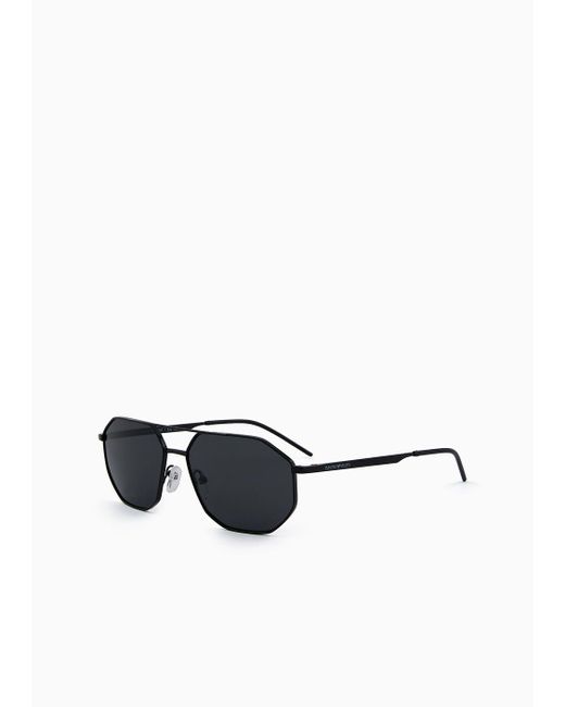 Emporio Armani Irregular-shaped Sunglasses in Black for Men | Lyst