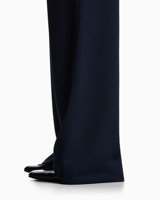 Pantalon À Pinces En Tissu Sablé Stretch Emporio Armani en coloris Blue