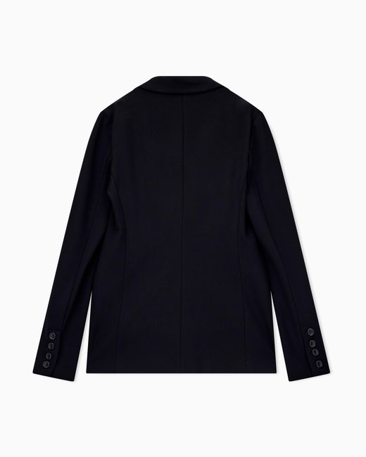 Emporio Armani Blue Stretch Jersey Interlock Blazer Travel Essential
